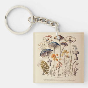 Porte-clefs Naturaliste de champignons vintages