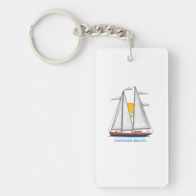 Porte-clefs Navarre Plage Côtière Nautique Voile (Devant)