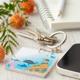 Porte-clefs Navire Coulé Et Poisson