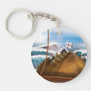Porte-clefs Navire de tempête de l'océan Atlantique