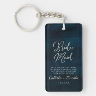 Porte-clefs Navy Luster Bleu Foncé à la Demoiselle d'Honneur C