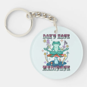 Porte-clefs "Ne haïssez pas, méditez" Grenouille pacifique e