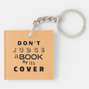 Porte-clefs "Ne juge pas un livre par sa couverture" Peach