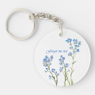 Porte-clefs Ne m'oubliez pas Fleur de jardin à l'aquarelle per