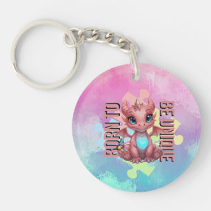 Porte-clefs Né pour être unique – Dragon cœur bébé dragon mign