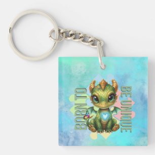 Porte-clefs Né pour être unique Mignon Dragon Sensibilisation