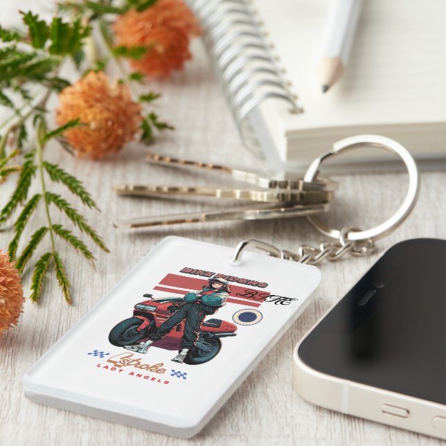 Porte-clefs Né pour monter | porte - clé de moto (Devant droit)