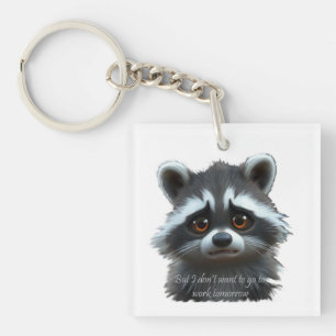 Porte-clefs Ne veux pas travailler Raccoon Animal