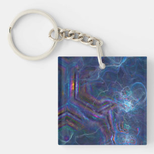 Porte-clefs Nebula fractale Abstraite et morphe géométrique