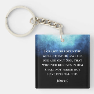 Porte-clefs Nebula Moderne Personnalisé Jean 3:16 Écriture Bib