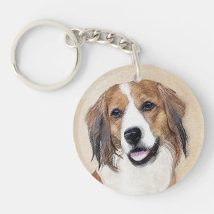 Porte-clefs Nederlandse Kooikerhondje Peinture - L'art du chie