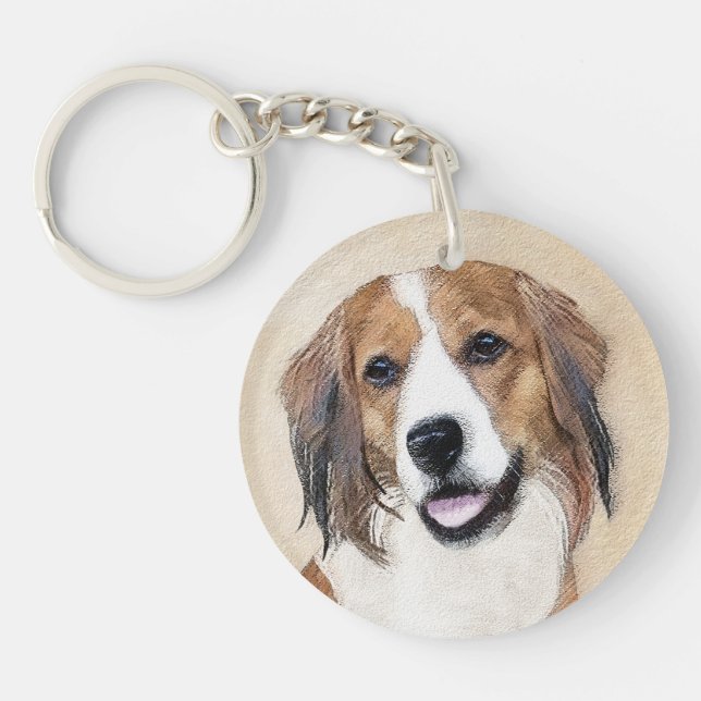Porte-clefs Nederlandse Kooikerhondje Peinture - L'art du chie (Devant)