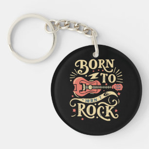 Porte-clefs Née pour jouer de la guitare électrique Rock