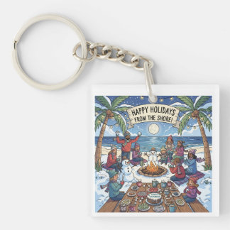 Porte-clefs Neige en bord de mer