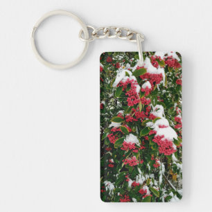 Porte-clefs Neige, sur les baies rouges