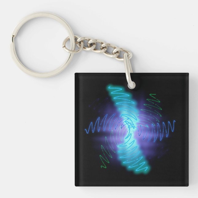Porte-clefs Neon Glowing Sound Waves (Devant)