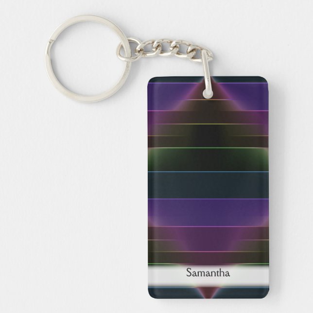Porte-clefs Neon Rainbow Stripes (Devant)