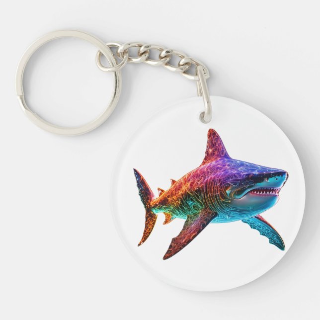 Porte-clefs Neon Spectrum Shark (Devant)