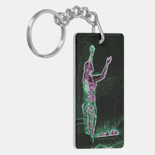 Porte-clefs Neon Transparent Man Reaching For The Sky Je SUIS 