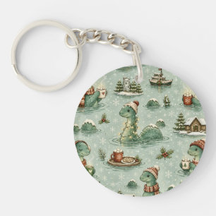 Porte-clefs Nessie de Noël Monstre du Loch Ness Confortable Cr