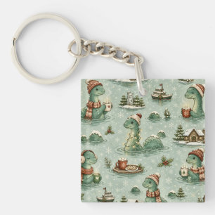 Porte-clefs Nessie de Noël Monstre du Loch Ness Confortable Cr