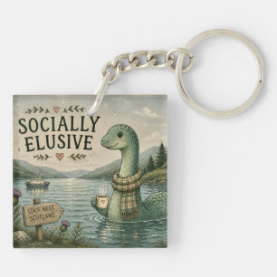Porte-clefs Nessie insaisissable socialement Cryptide cosy Loc