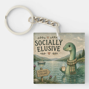 Porte-clefs Nessie insaisissable socialement Cryptide cosy Loc