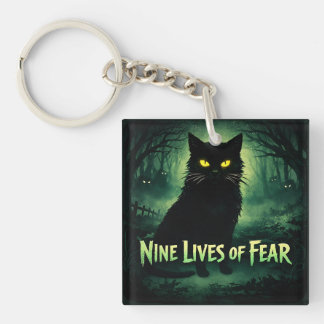 Porte-clefs Neuf vies de peur - Chat noir