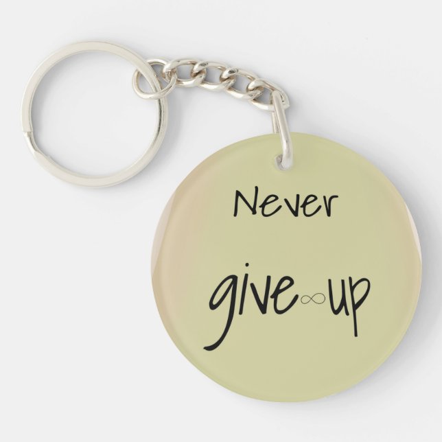 Porte-clefs Never give up  (Devant)
