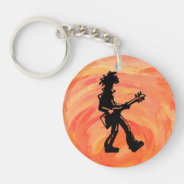 Porte-clefs New York Boogie Nights Guitare Orange (Devant)