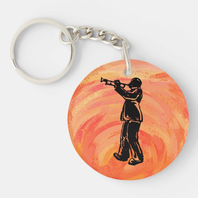 Porte-clefs New York Boogie Nights Trumpet Orange (Devant)