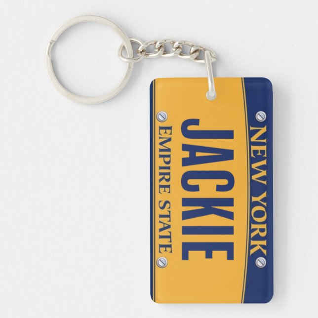 Porte-clefs New York Empire State License Plate Art Custom (Devant)