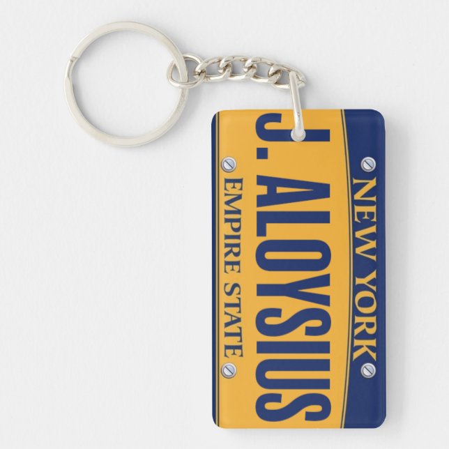 Porte-clefs New York Empire State License Plate Art Custom (Devant)