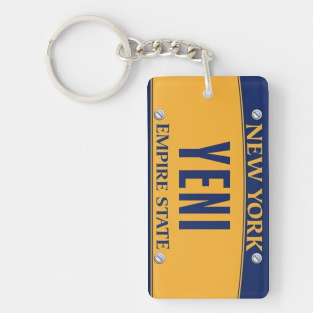 Porte-clefs New York Empire State License Plate Art Custom (Devant)