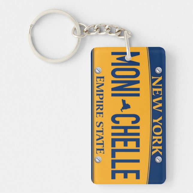 Porte-clefs New York Empire State License Plate Art Custom Key (Devant)