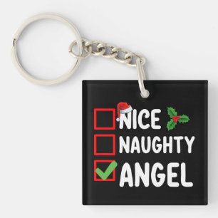 Porte-clefs Nice Naughty Angel Liste de Noël Famille de vacanc
