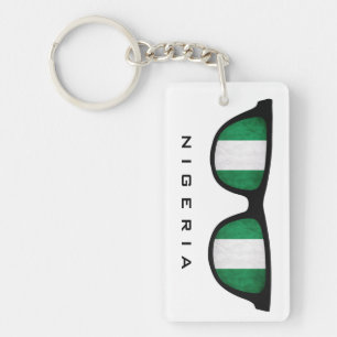 Porte-clefs Nigeria Shades texte et porte - clé couleur person