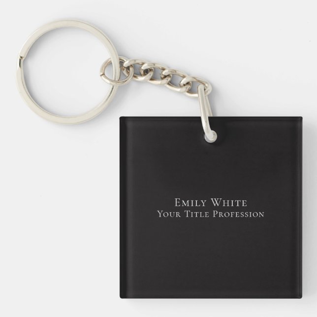 Porte-clefs Night Black Plain Elegant Professional Modern (Devant)