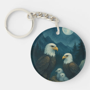 Porte-clefs Night Watch - Famille d'aigle sous les étoiles