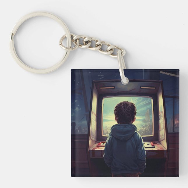 Porte-clefs Niveau final | Un rêve d'arcade rétro (Devant)