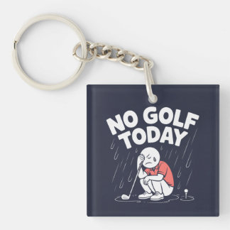Porte-clefs No Golf Today Funny Sad Stickman Golfer