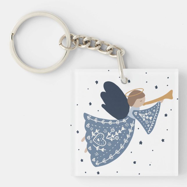 Porte-clefs Noël Angel Paix sur Terre Fête de Noël (Devant)