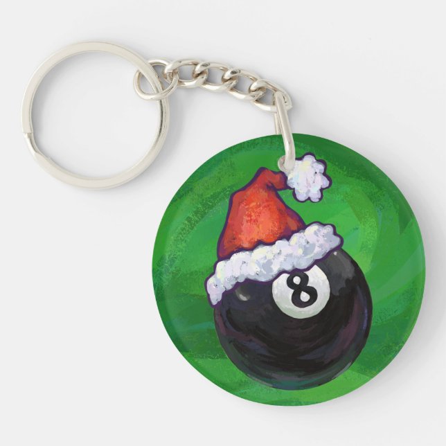 Porte-clefs Noël Balle 8 Verte (Devant)