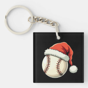 Porte-clefs Noël Baseball Santa Hat Funny Sport Noël