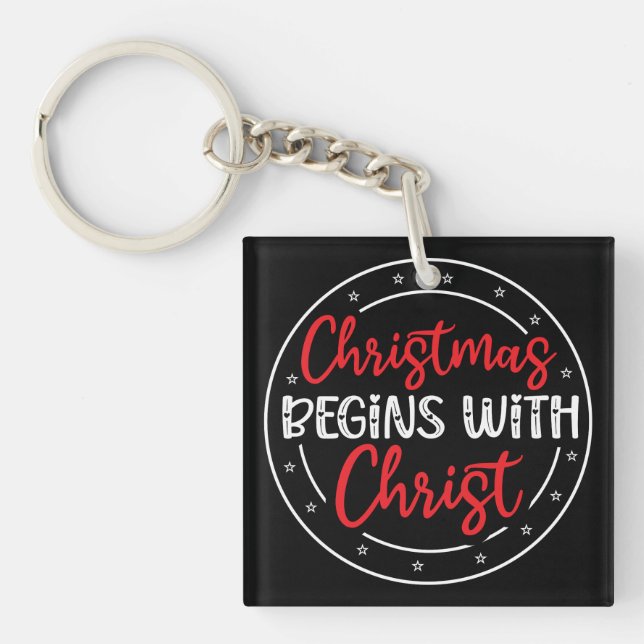 Porte-clefs Noël commence avec le Christ-65772 (Devant)