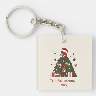 Porte-clefs Noël de football américain personnalisé