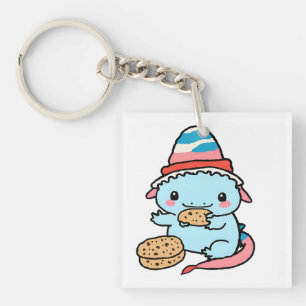 Porte-clefs Noël des axolottes bleus mignons
