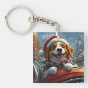 Porte-clefs Noël du chien espagnol breton