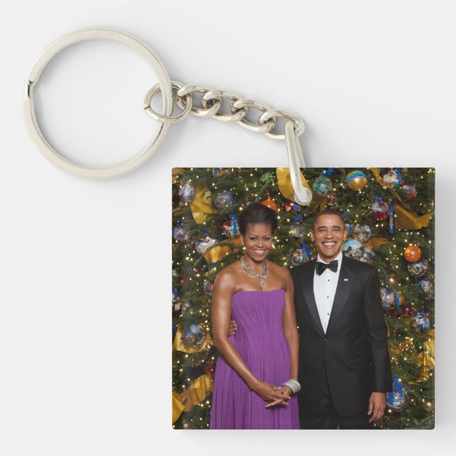 Porte-clefs Noël du président Barack Obama et de Michelle (Devant)