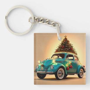 Porte-clefs noël et une voiture de collection